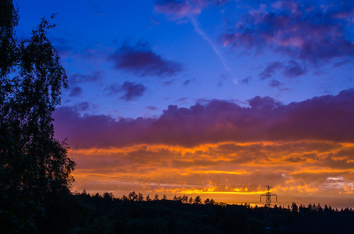 blue sunset sky orange switzerland