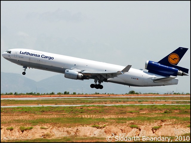 Lufthansa Cargo MD 11 take off