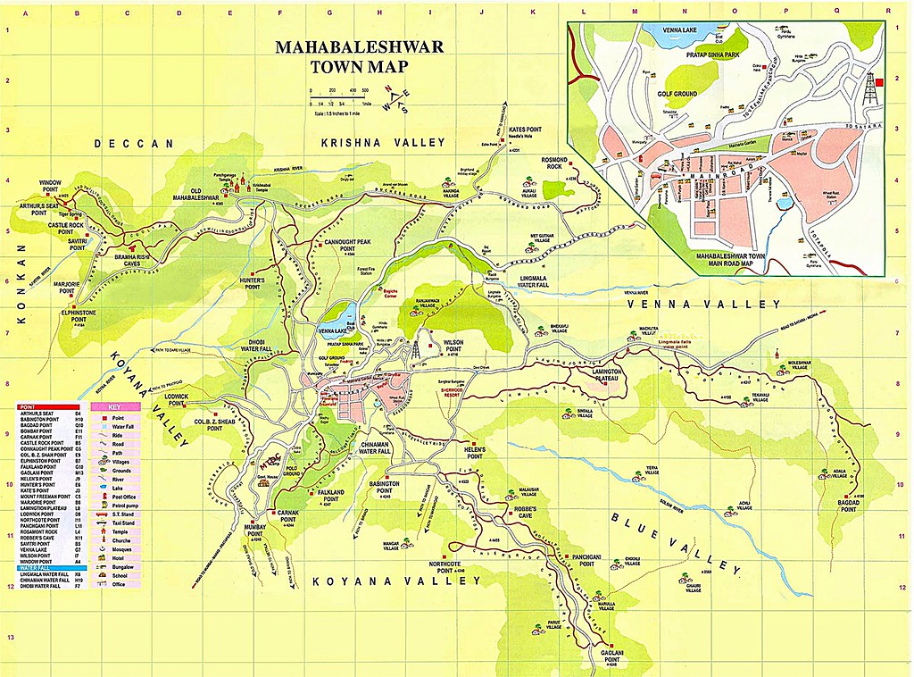 mahabaleshwar points to visit map