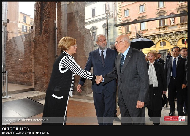 Rome - The Museum of the Imperial Fora: [L. to R.] Dr. Lucrezia Ungario - Director of the Museum, Umberto Croppi - City of Rome's Council Member for Cultural Policy, and the Hon. Dr. Giorgio Napolitano - President of the Italian Republic (Oct. 4th, 2010).