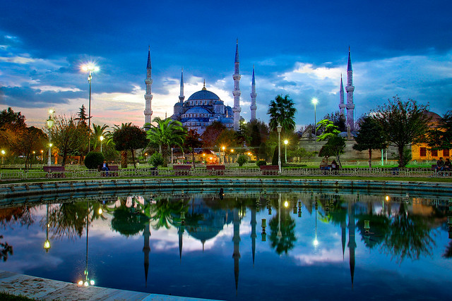 The Blue Mosque at dusk