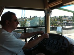 Dad Driving RV over Tacoma Narrows Bridge