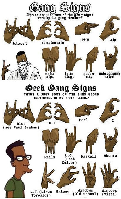 Gang Signs vs Geek Gang Signs - a photo on Flickriver