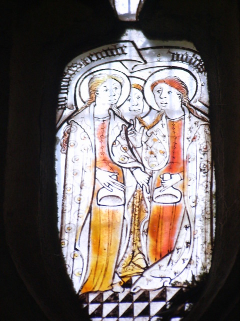 Medieval stained glass, Melbury Bubb church