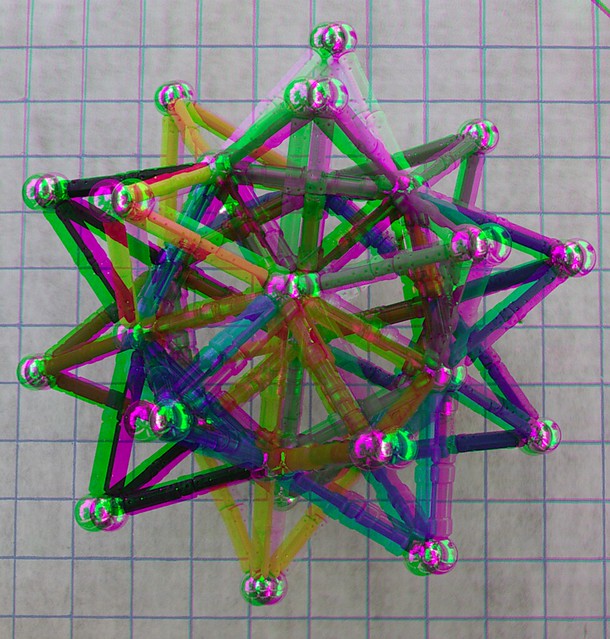 Star polyhedron Green Magenta Anaglyph