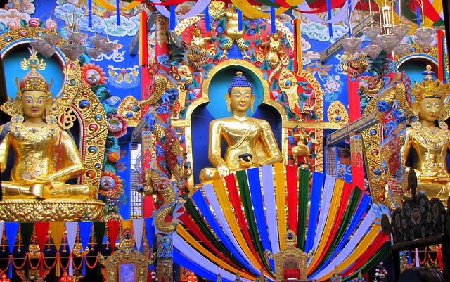 Buddha, Guru Padmasambhava and Amitayush
