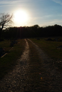 sunset road near cemetery