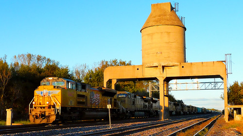 railroad sunset tower train illinois rail nelson unionpacific coal railfan