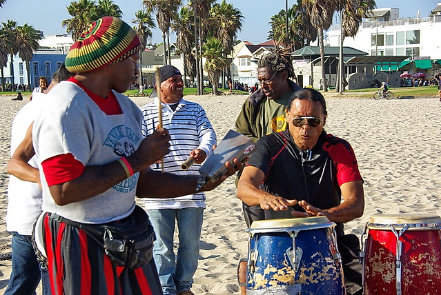 Hard core drum circle - Venice Beach