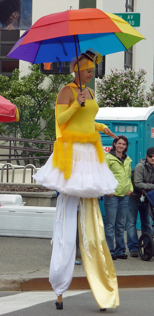 Stilt walker at the 2010 Solstice Festival in downtown Anchorage