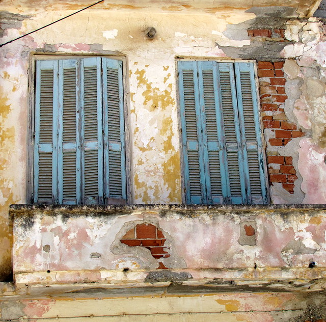 Two sets of shutters