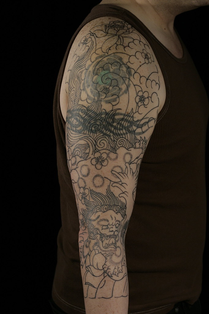 Foo dog sleeve outline | only you tattoo | Flickr
