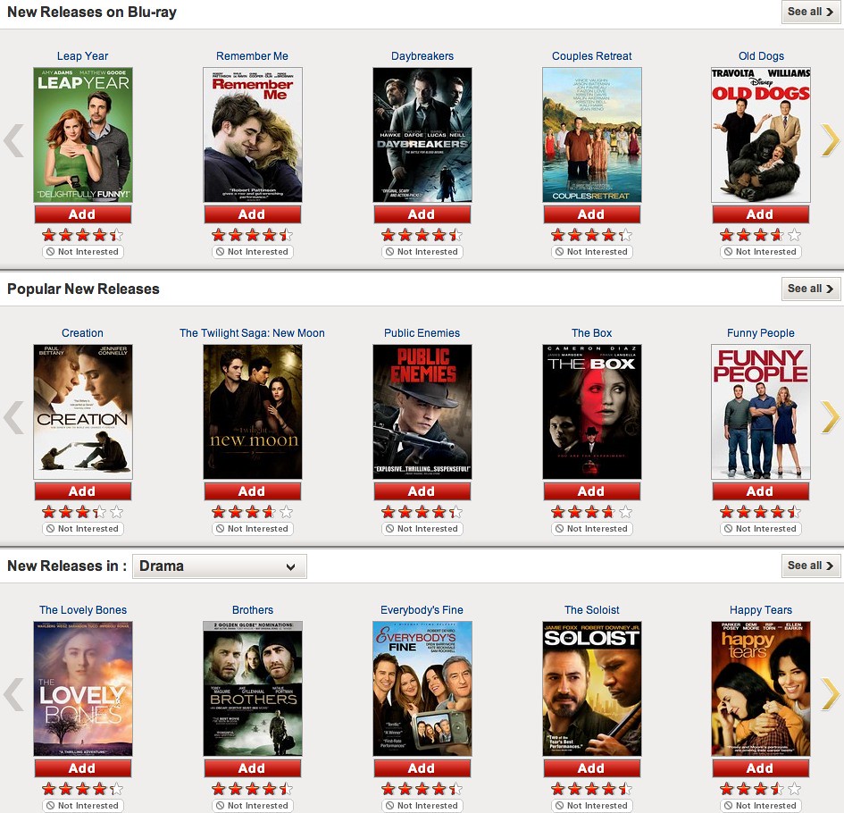 New released movies. Special recommendations on Netflix. Popular adds.