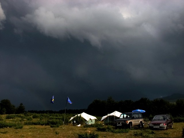 Camping has been attacked by a couple of showers and thunderstorms