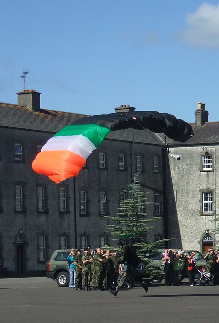 Irish Air Corps parachutist – just about 2” from touchdown!