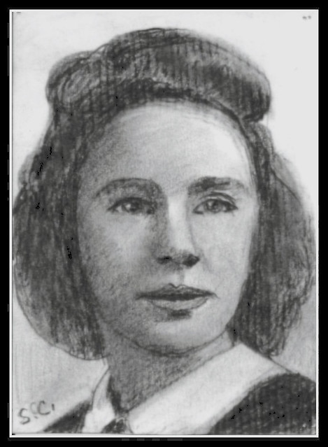 Evelyn - Pencil Drawing by snc145 - Scanned From The Original Drawing - Size 3 And One Half Inches by 5 Inches