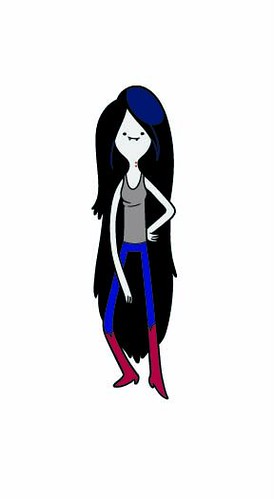 Adventure Time illustration, Marceline the Vampire Queen Finn the