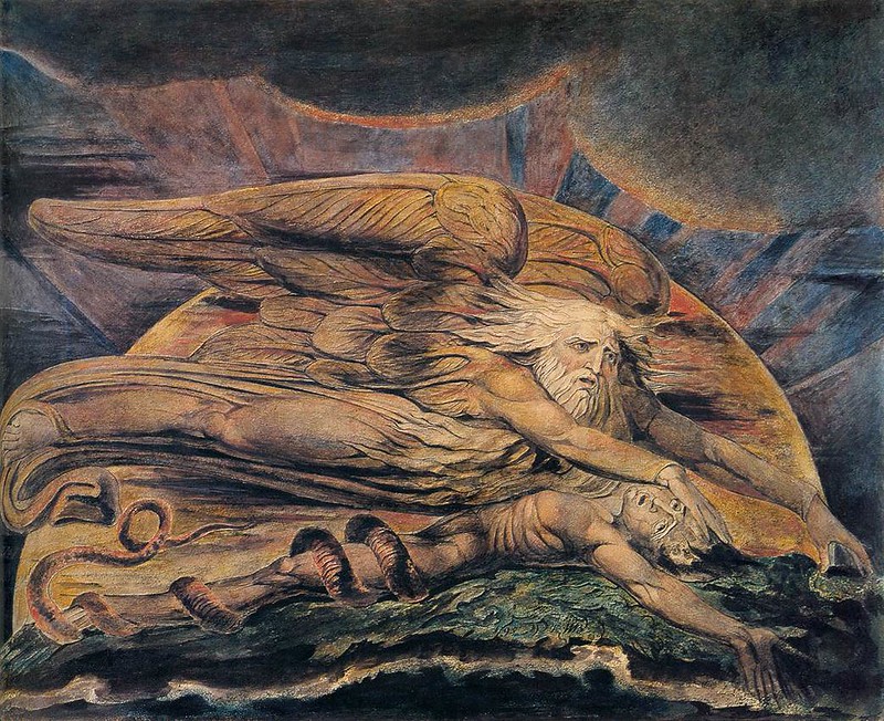 Blake, William (1757-1827) - 1795 Elohim Creating Adam (Tate Gallery, London)