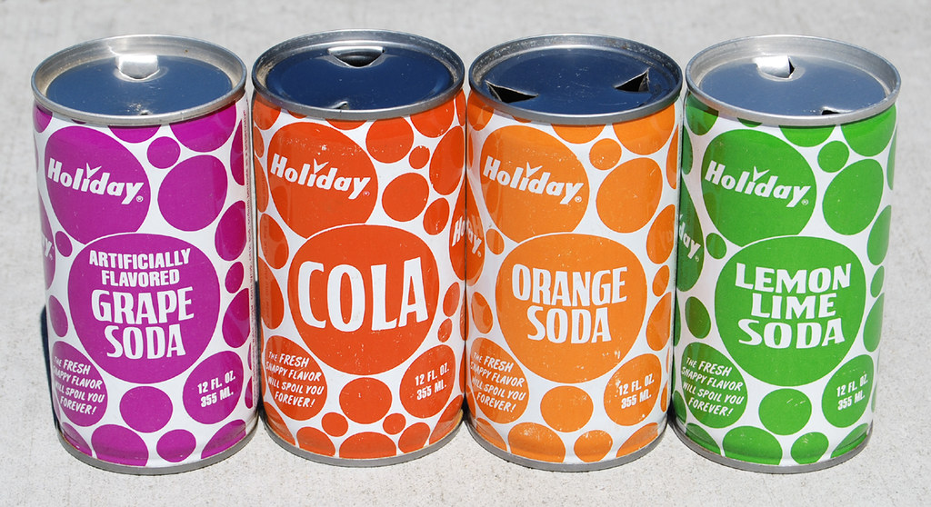 Holiday Soda Cans, 1970's