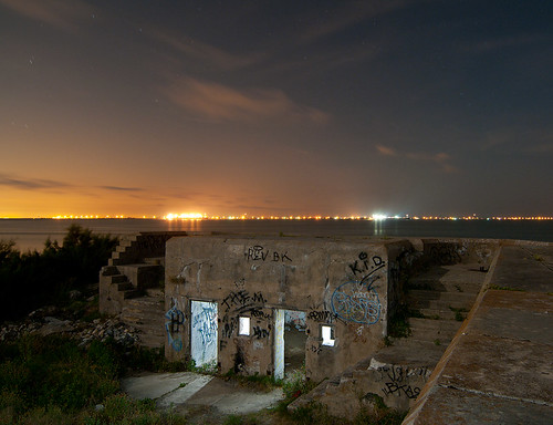 galveston abandoned night island san fort battery jacinto croghan