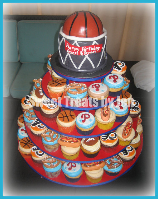 Philly Sports theme cupcake Tower