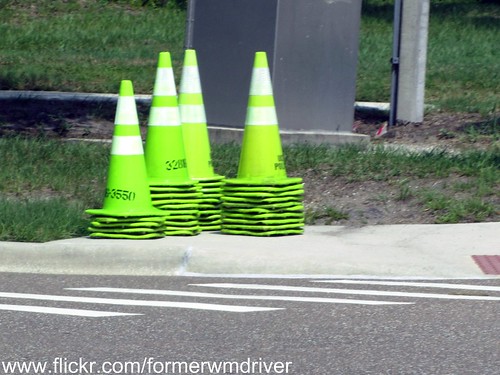 UCF Police Lime Green Traffic Cones