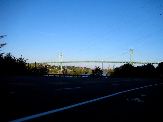 The St Johns Bridge in the afternoon sun