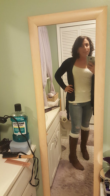 Feeling super cute today so I'm going to share these with pics with you, that is all.lol ☺💗 #socute #loveyourself #transbeautiful #girlslikeus #transpride #ootd #boots