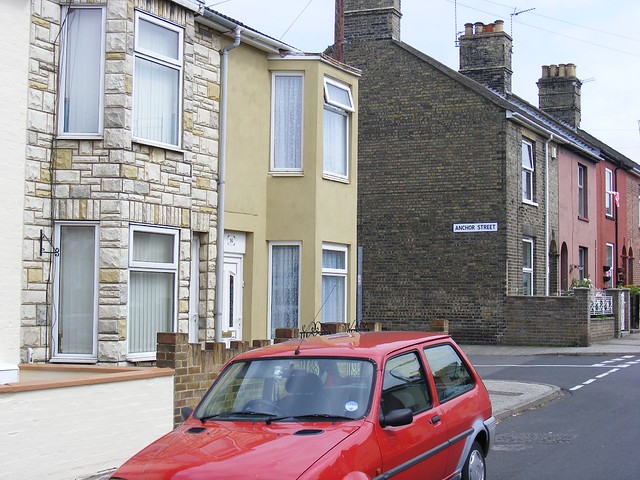 Back street stone cladding, Lowestoft