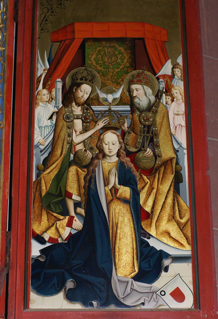 Kiedrich, Kirche St. Valentinus, Flügel des Johannesaltars mit der Marienkrönung (St. Valentine's Church, wing of St. John's altar, Mary's Coronation)