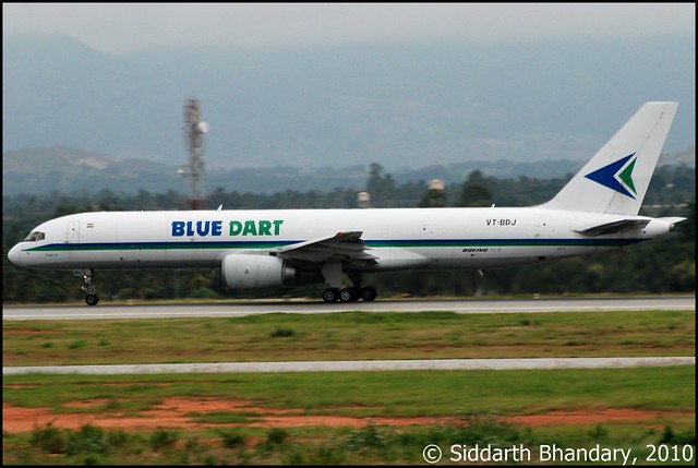Blue Dart Boeing 757 take off roll