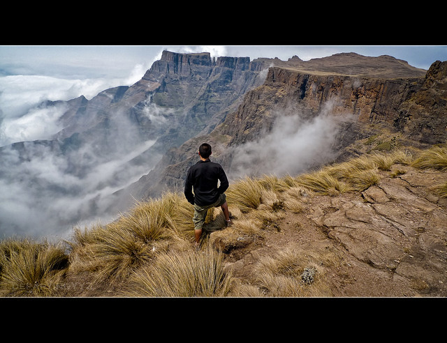 The Drakes, A Foggy View from Up Top (Northern Drakensbergs, South Africa)