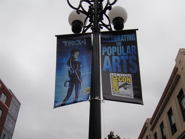 TRON Legacy San Diego Comic-Con 2010 banner in the Gaslamp District - Quorra (Olivia Wilde)