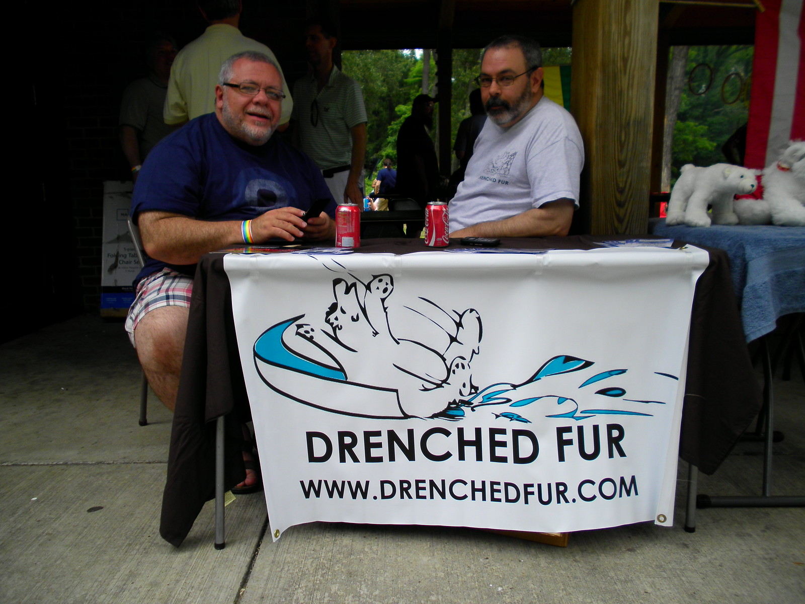 Peter and Chris at the Drenched Fur info table. Photo by Deb Spilko.