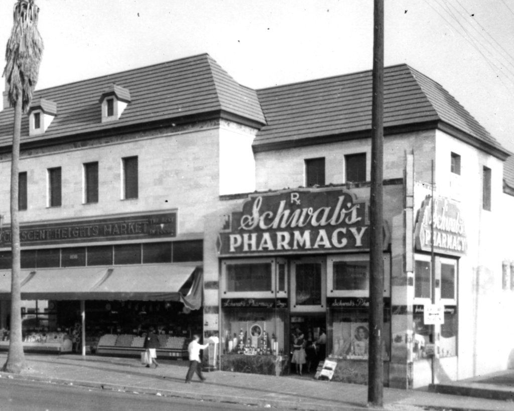 schwab's sunset and crescent heights 1940's
