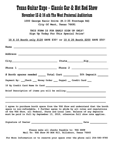 Texas Guitar Expo - Classic Car and Hot Rod Show App. | by tggshow@sbcglobal.net