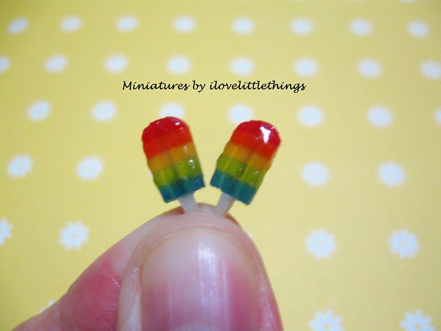 Dollhouse Miniature Rainbow Popsicles