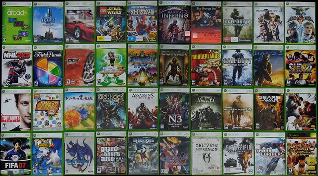 My Xbox 360 games collection (August 2010)