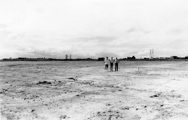 Inspecting the excavations for the proposed Sportsfield No. 3 (from left): Mr Chris Tola, Mr Adrian Iakin and Professor Ken Dutton, the University of Newcastle, Australia