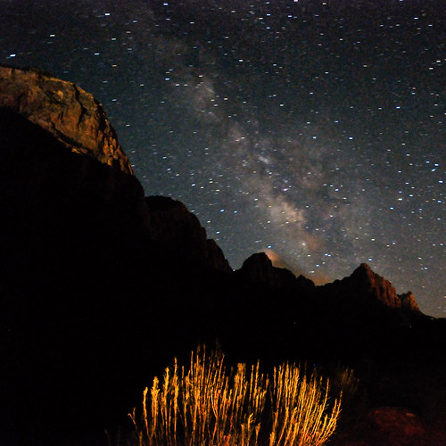The Milky Way & Light-Painted Watchman Mtn @ Zion NP by NikonKnight