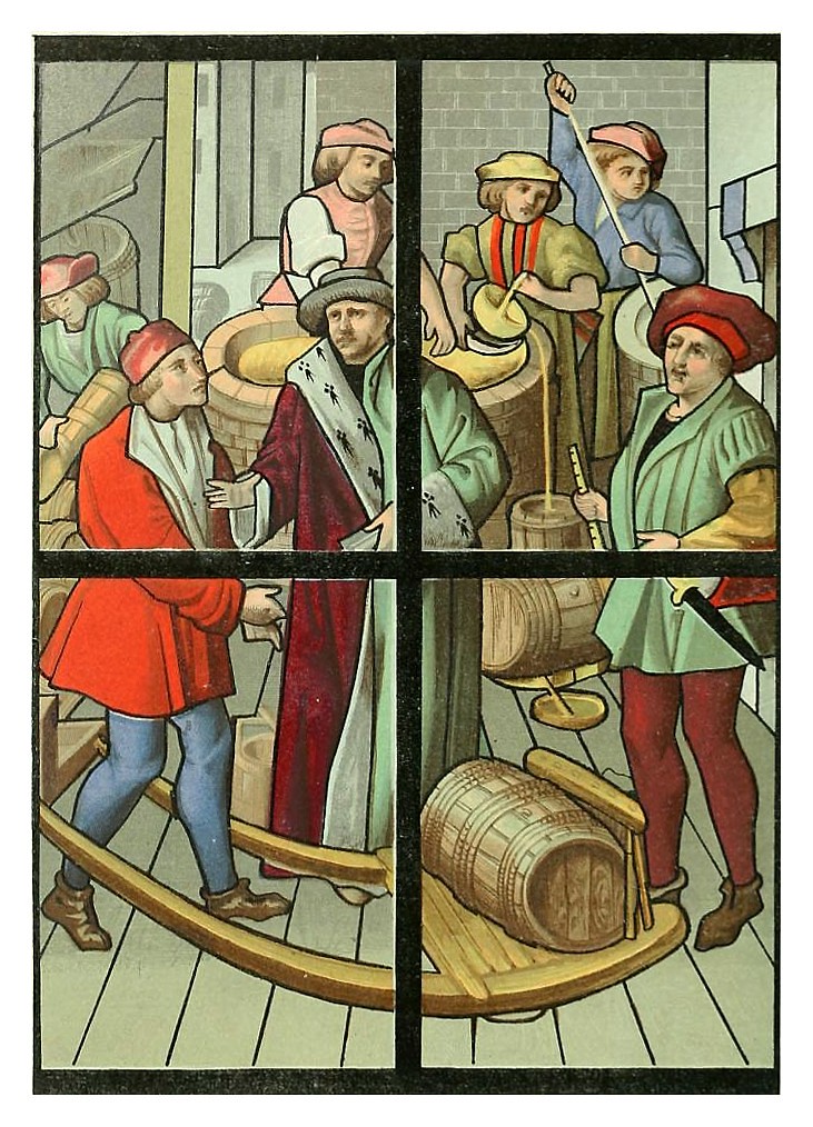 010-Los cerveceros Vitral siglo XV Catedral de Tournai-Le moyen äge et la renaissance…Vol III-1848- Paul Lacroix y Ferdinand Séré
