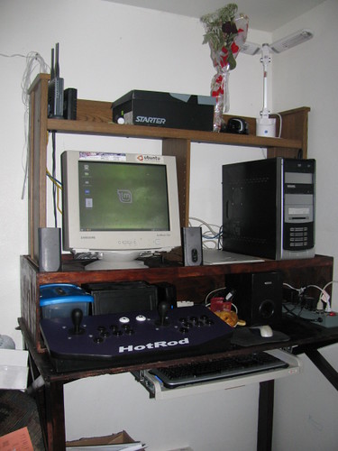 Computer desk with the new shelf