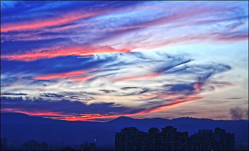 blue red clouds sunrise long exposure d5000 antopix