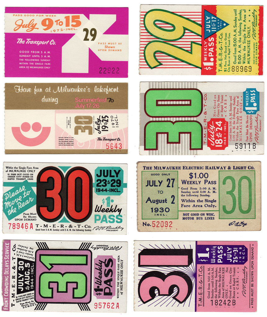 Milwaukee Bus Passes. misc. weeks 29–31