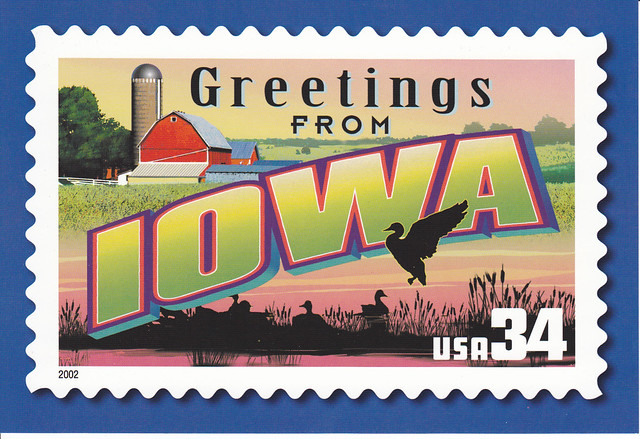 USPS Greetings From Iowa Postcard
