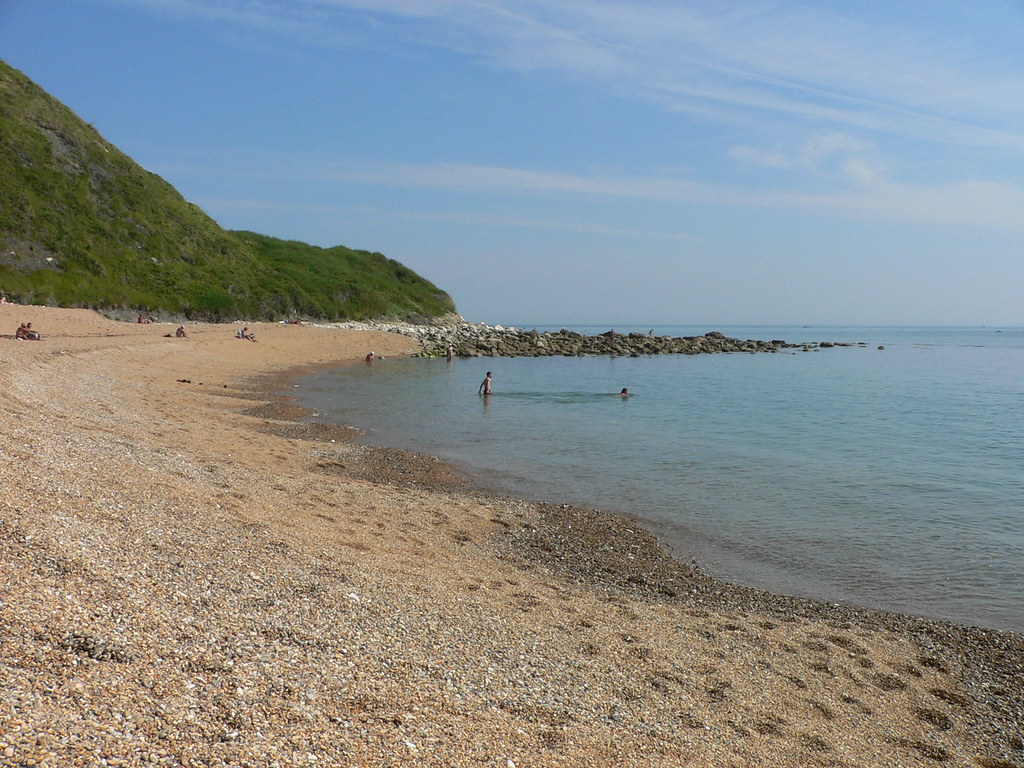 The nudist end of Ringstead Bay.