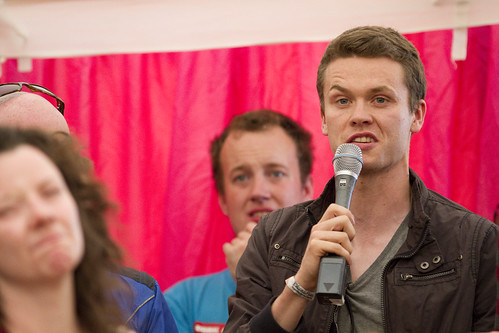 Kerryman with a microphone