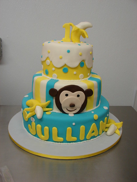 Modern Monkey Birthday Cake