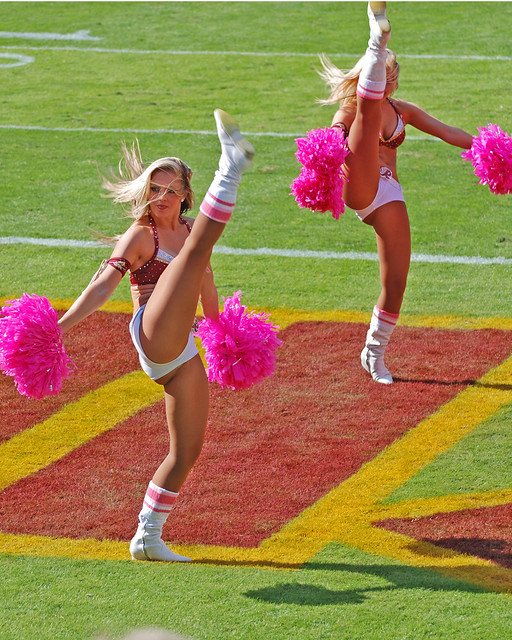 Redskins vs Packers - 2010 - Redskins' Cheerleader Sabrina leading the squad!