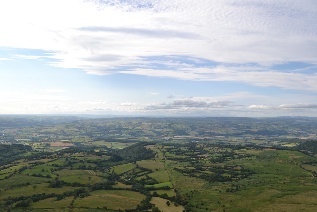 On Lord Hereford's Knob, looking NW over Powys